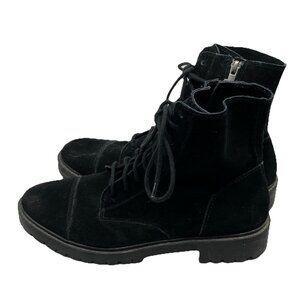 Lucky Brand Ictus Suede Combat Boots Womens 9.5 Black Goth